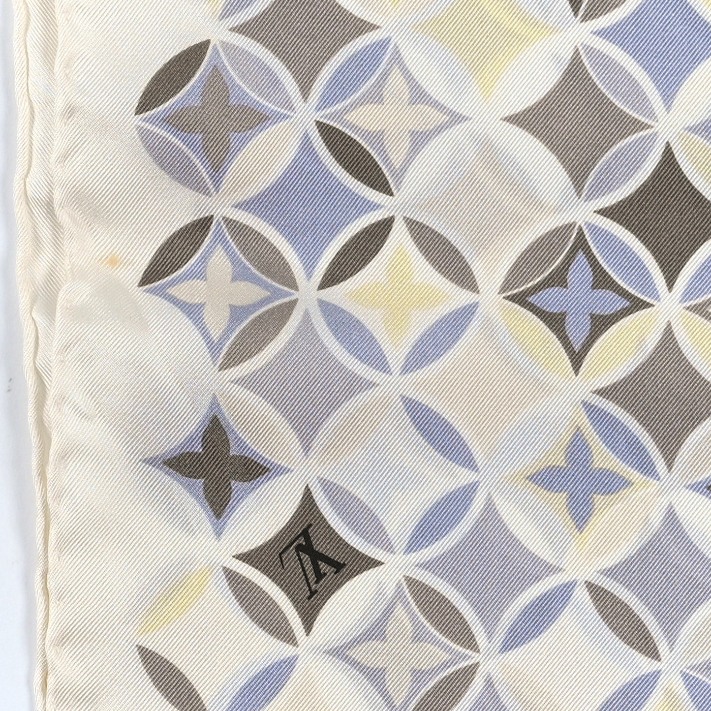 Silk Monogram Flower Tile Square Scarf Beige Multicolor