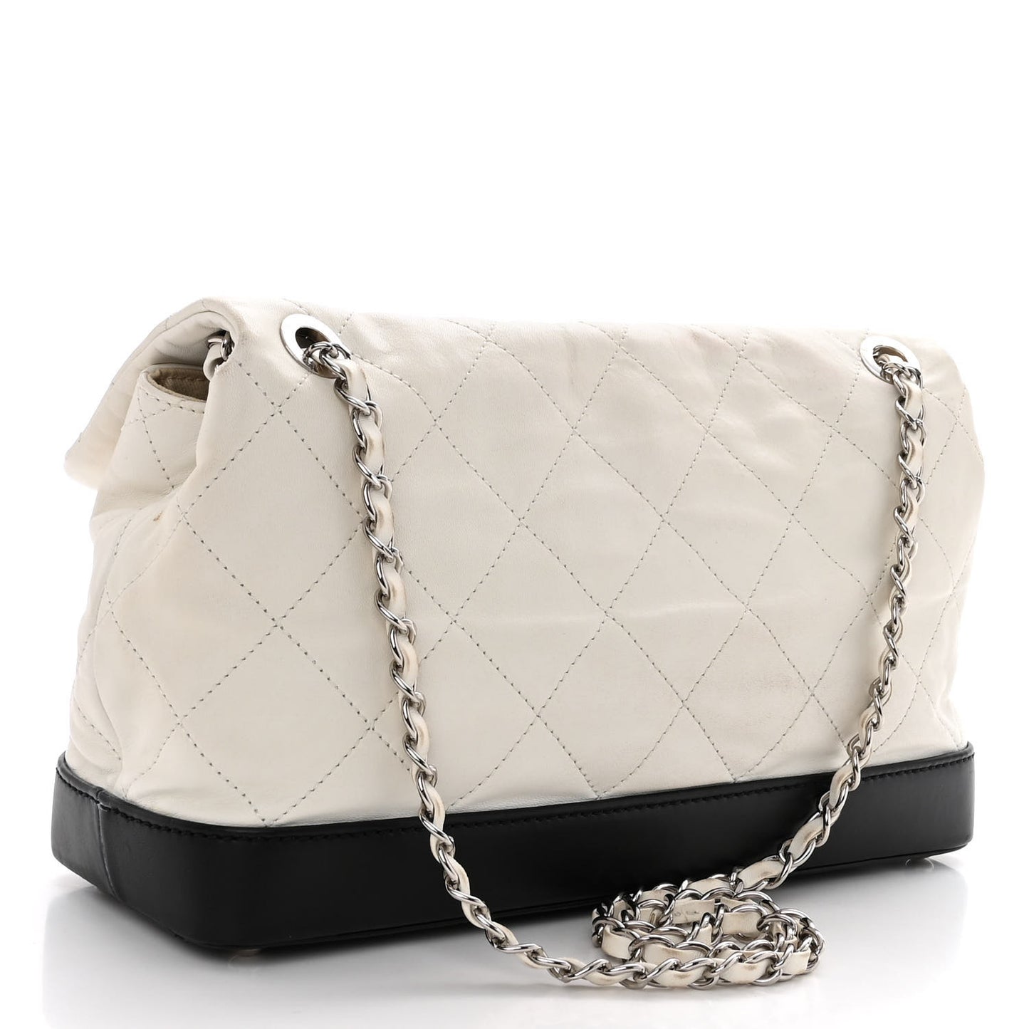 Calfskin Quilted VIP Flap White Black