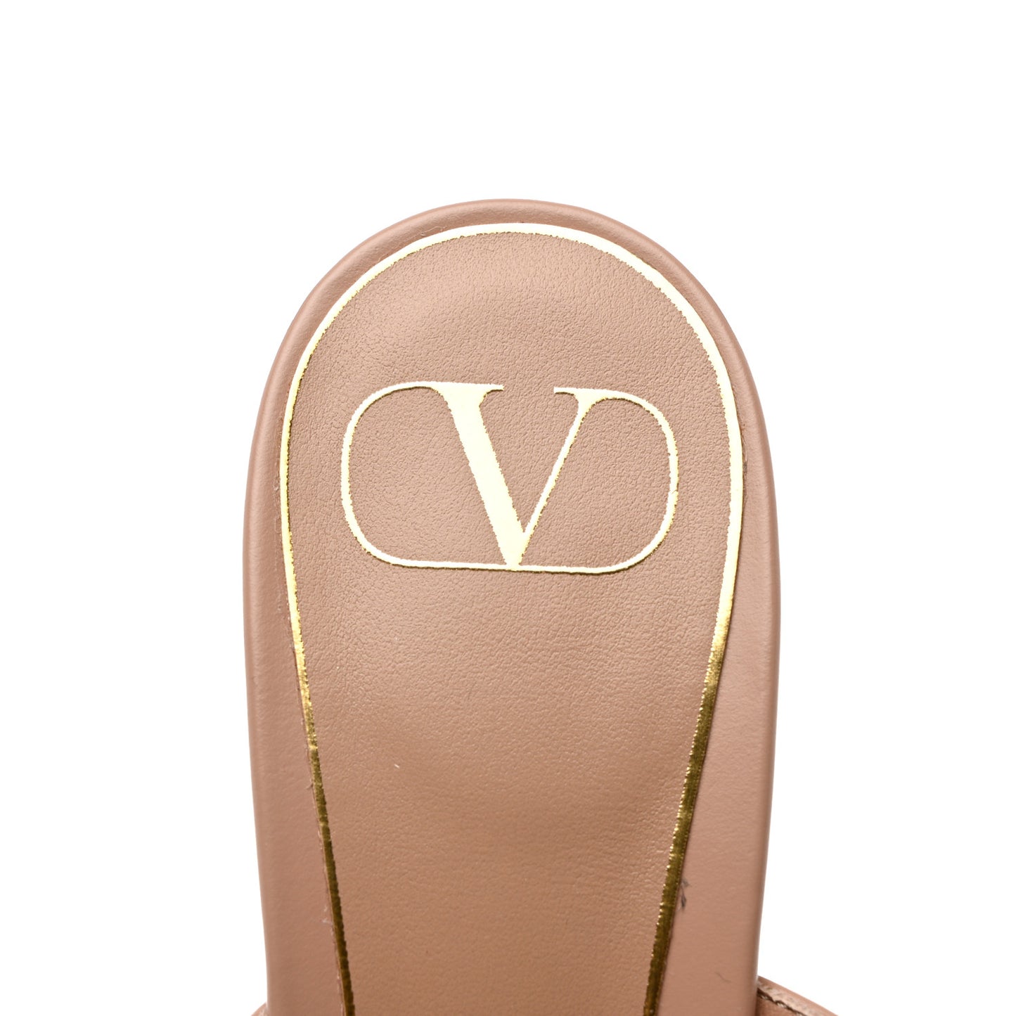 Calfskin Roman Stud 60mm Slide Sandals 38 Rose Cannelle