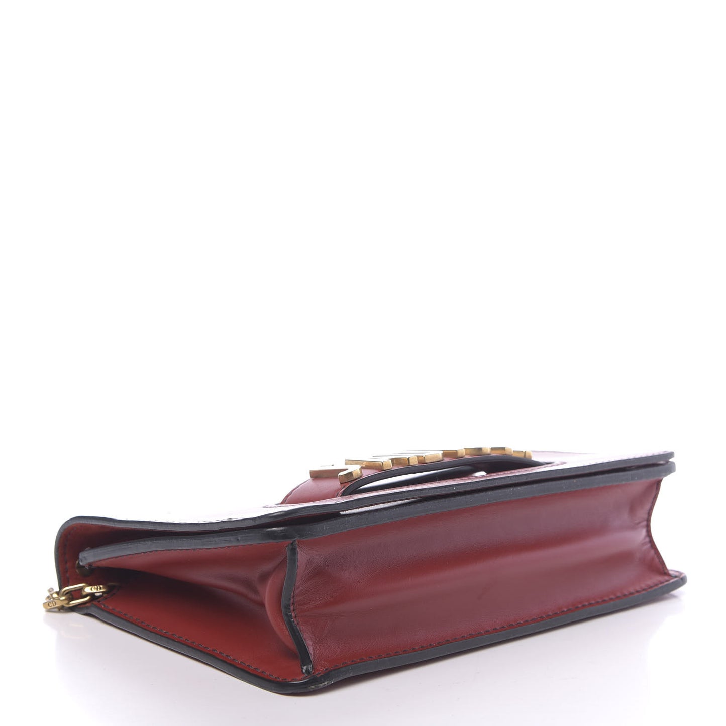 Calfskin J'Adior Chain Flap Bag Red