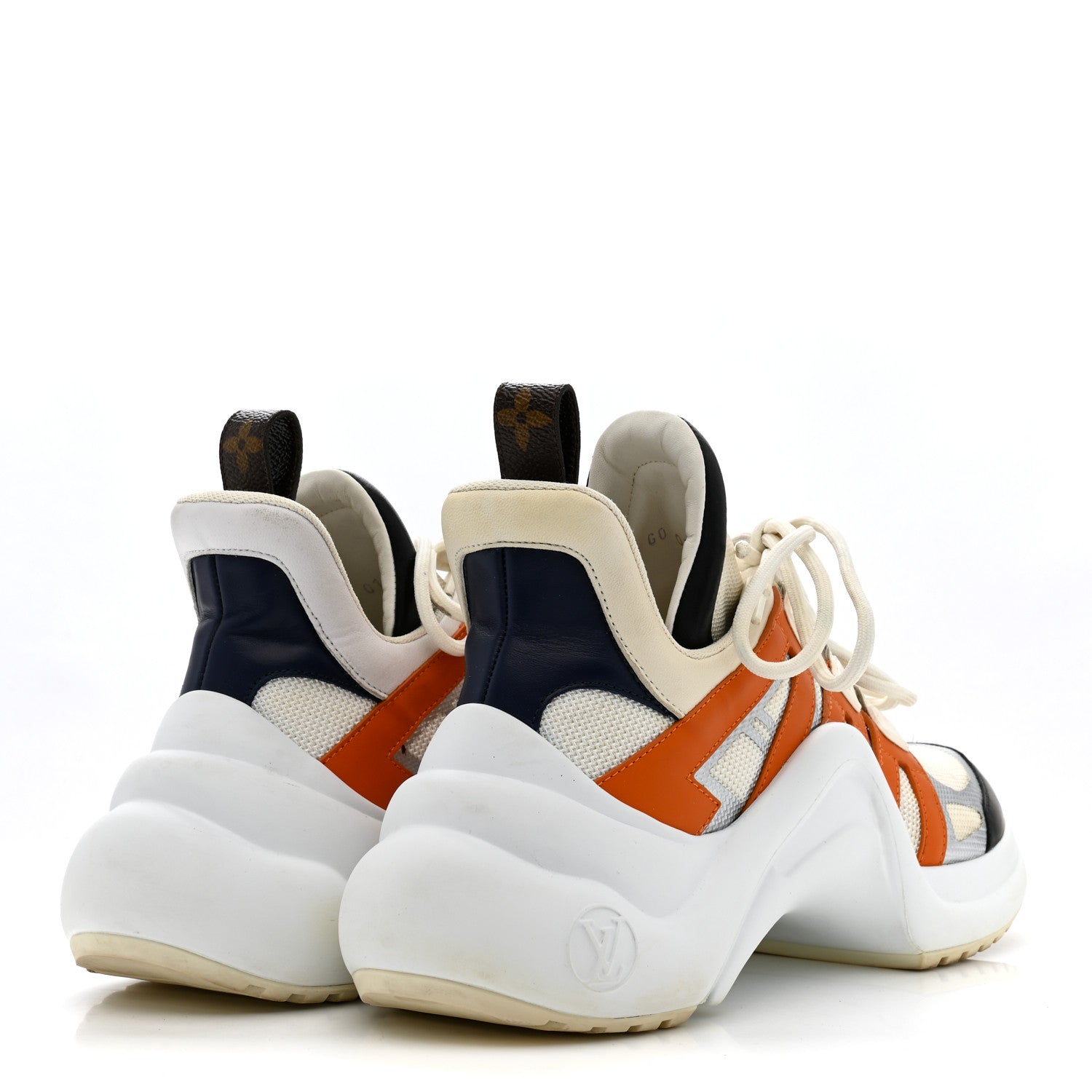 Louis Vuitton Calfskin Technical Nylon LV Archlight Sneaker 38.5 White Orange 5 of 12