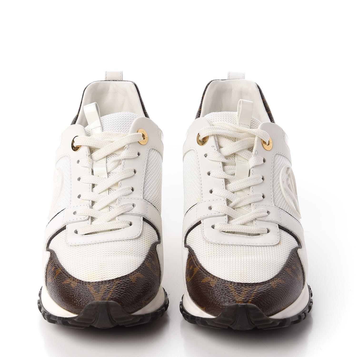 Louis Vuitton Suede Monogram Run Away Sneakers 37 White 2 of 10
