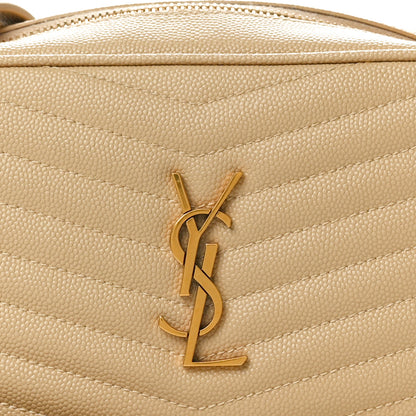 Saint Laurent Grain De Poudre Matelasse Monogram Mini Lou Camera Bag Dark Beige 7 of 9