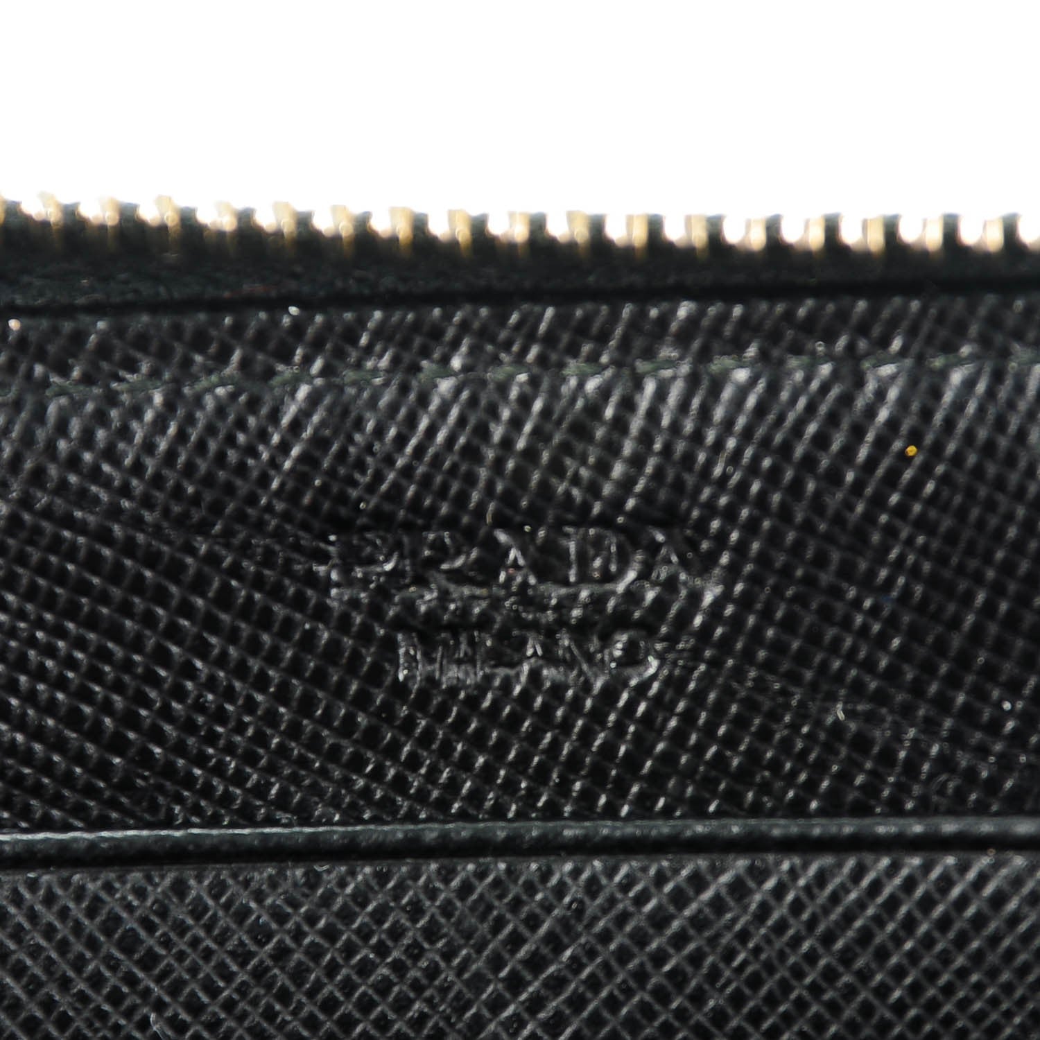 Prada Saffiano Triangle Zip Around Wallet Nero Black 6 of 8