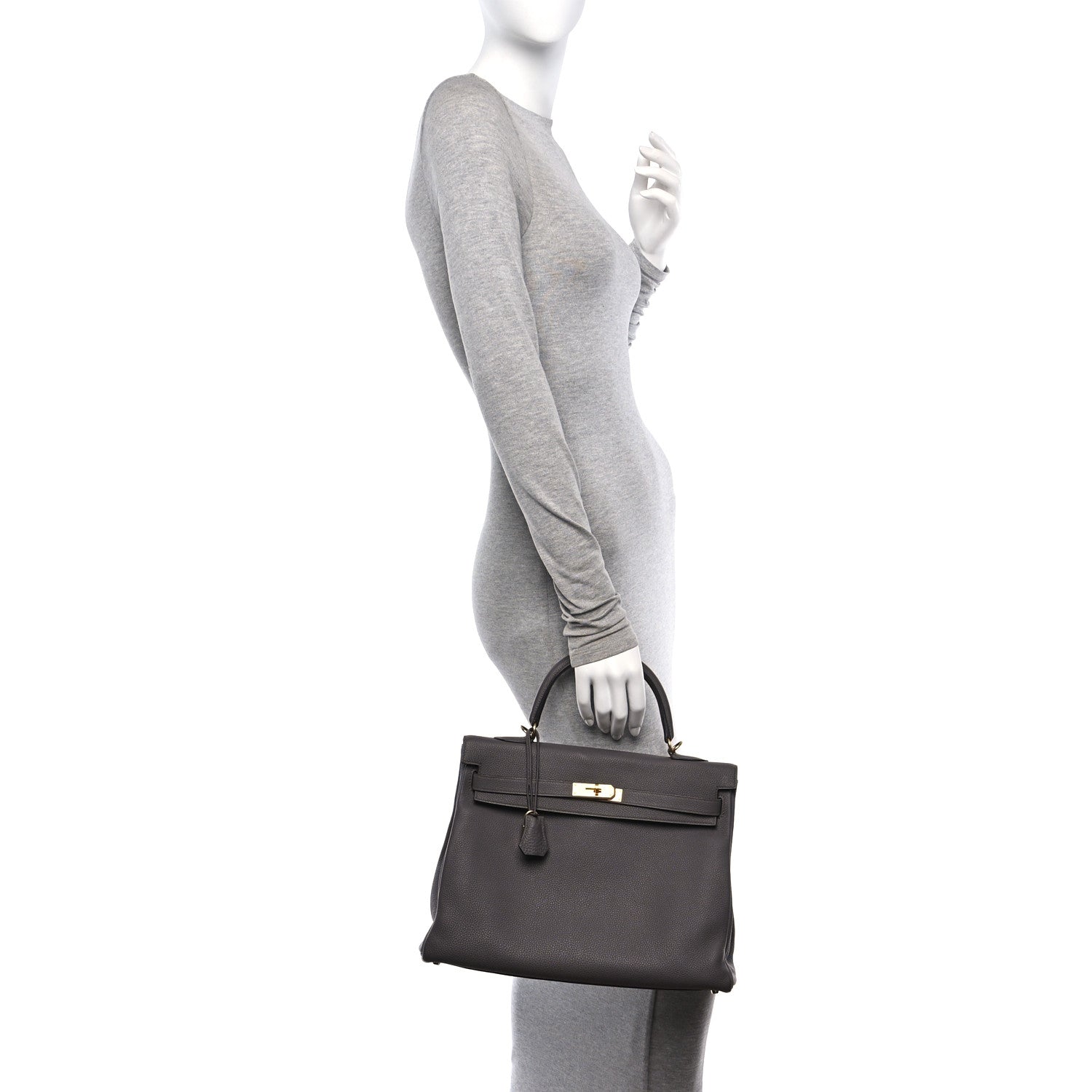 Hermes Togo Kelly Retourne 35 Etain 2 of 10