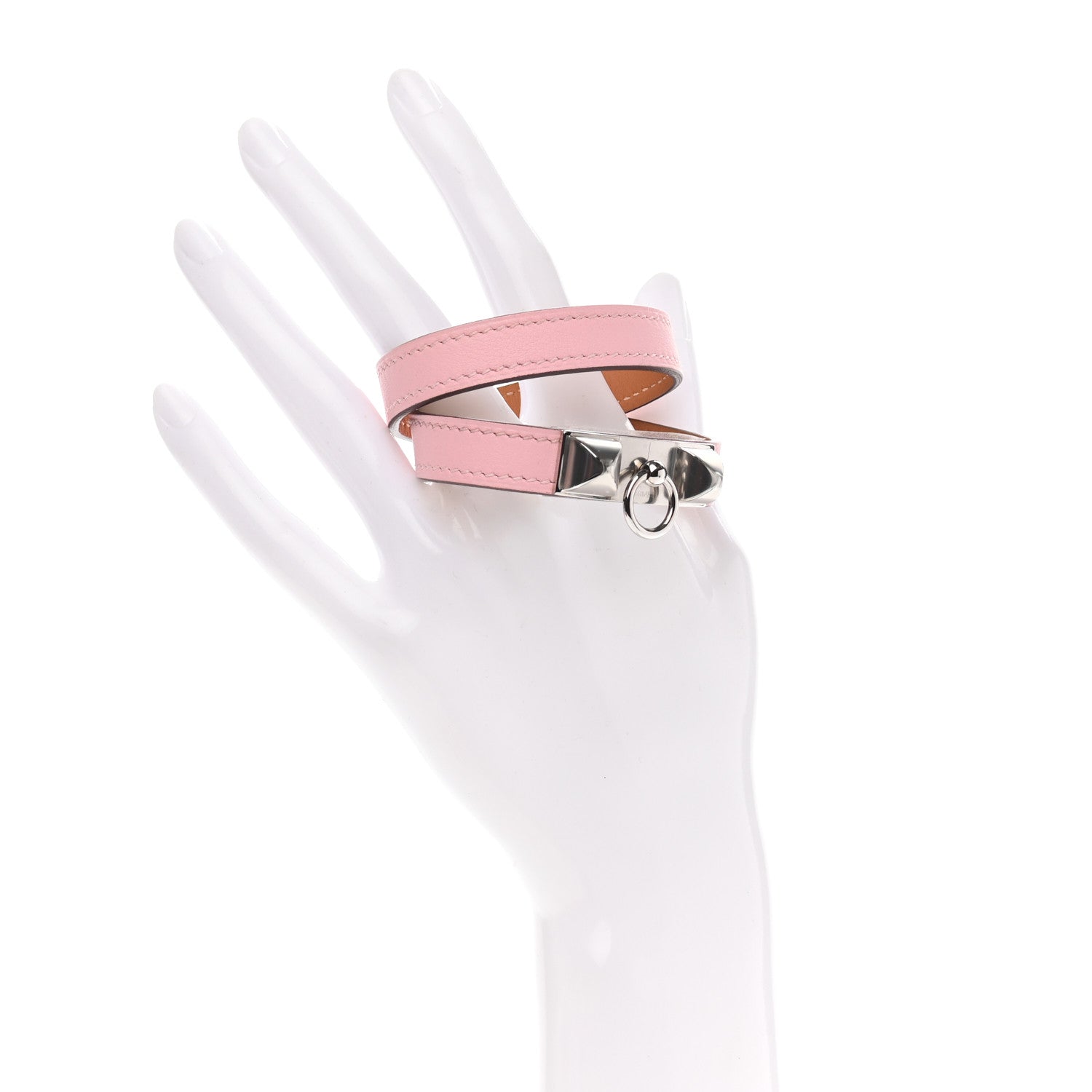 Hermes Swift Rivale Double Tour Bracelet T2 Rose Sakura 2 of 5