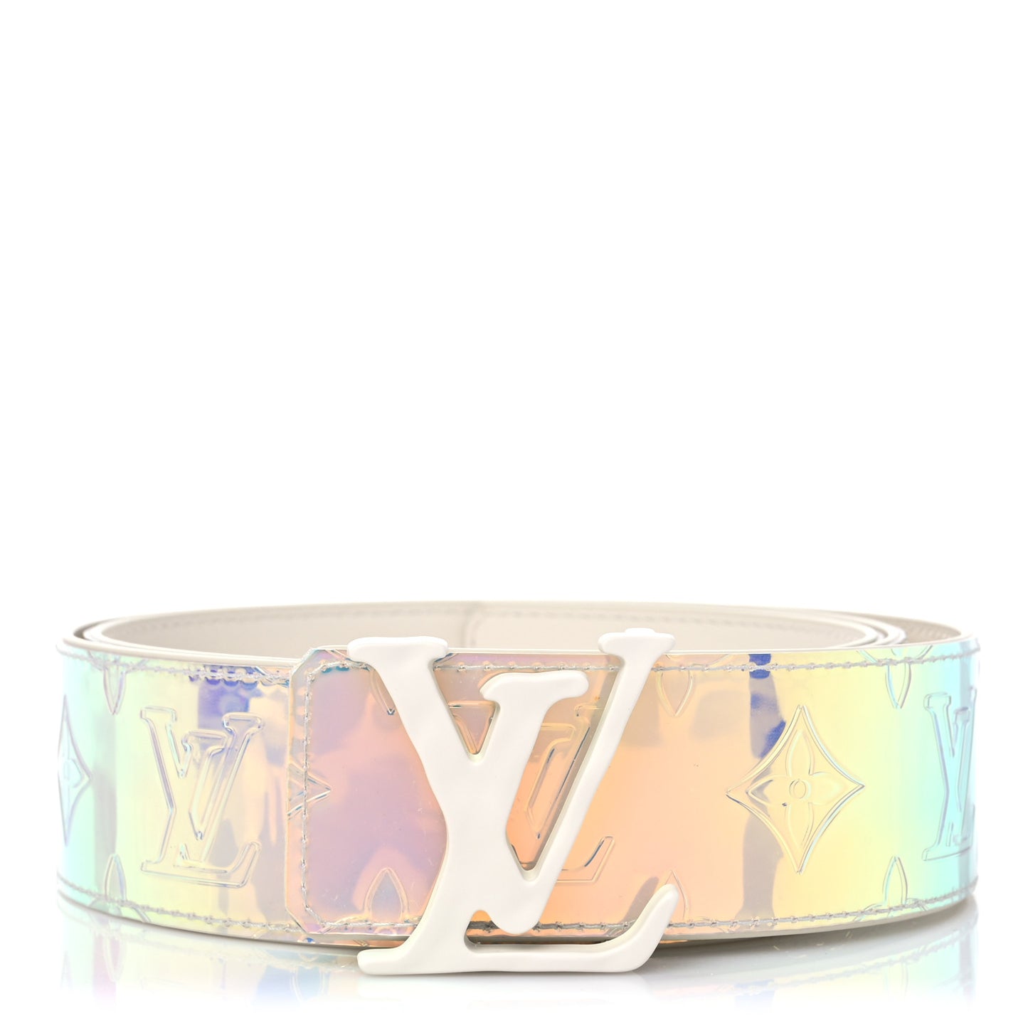 PVC Monogram 40mm LV Initiales Reversible Belt 90 36 Iridescent Prism