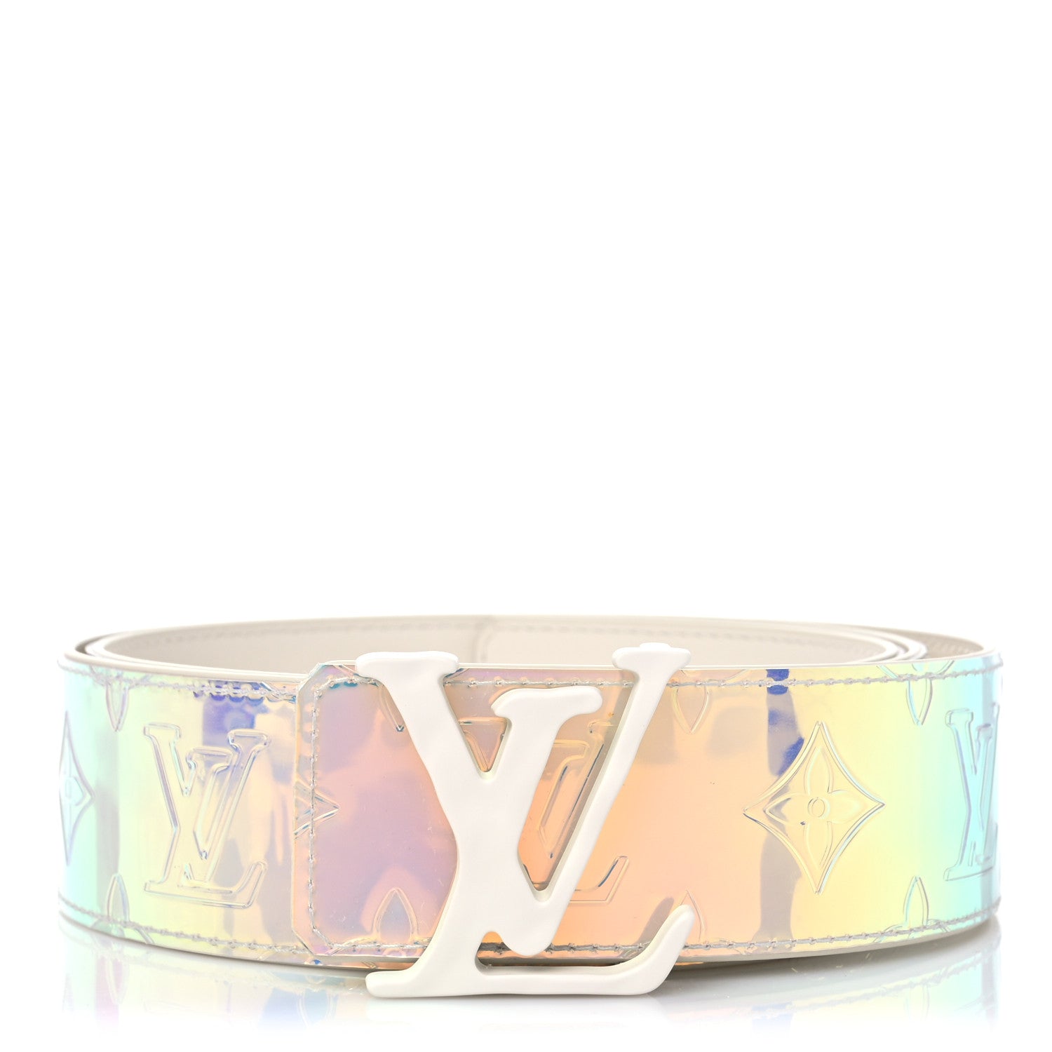 Louis Vuitton PVC Monogram 40mm LV Initiales Reversible Belt 90 36 Iridescent Prism 1 of 6
