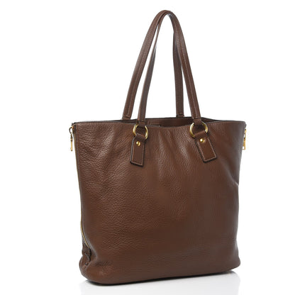 Prada Vitello Daino Side Zip Tote Tabacco 4 of 8