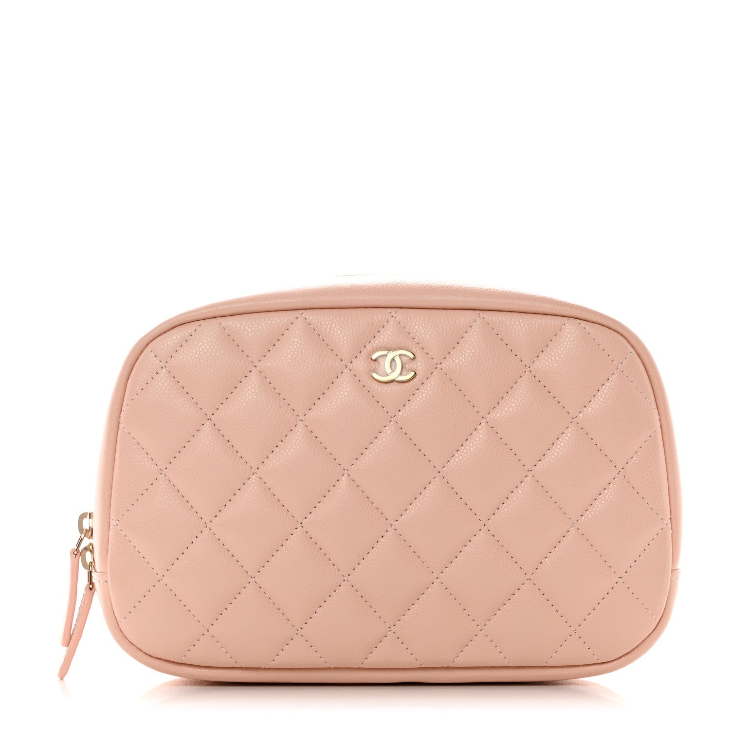 Chanel Caviar Quilted Medium Curvy Pouch Cosmetic Case Light Pink 1 of 8