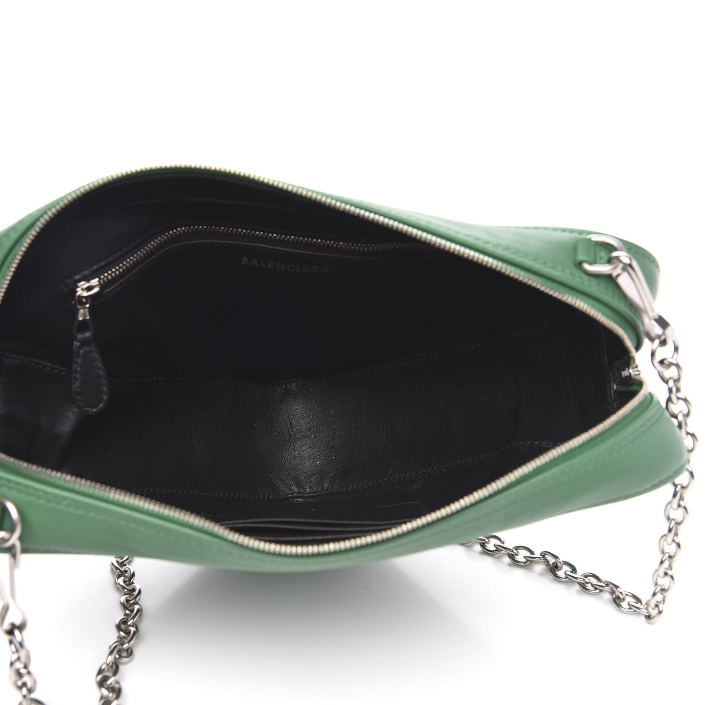 Shiny Day Calfskin Triangle Crossbody XS Vert Irlandais