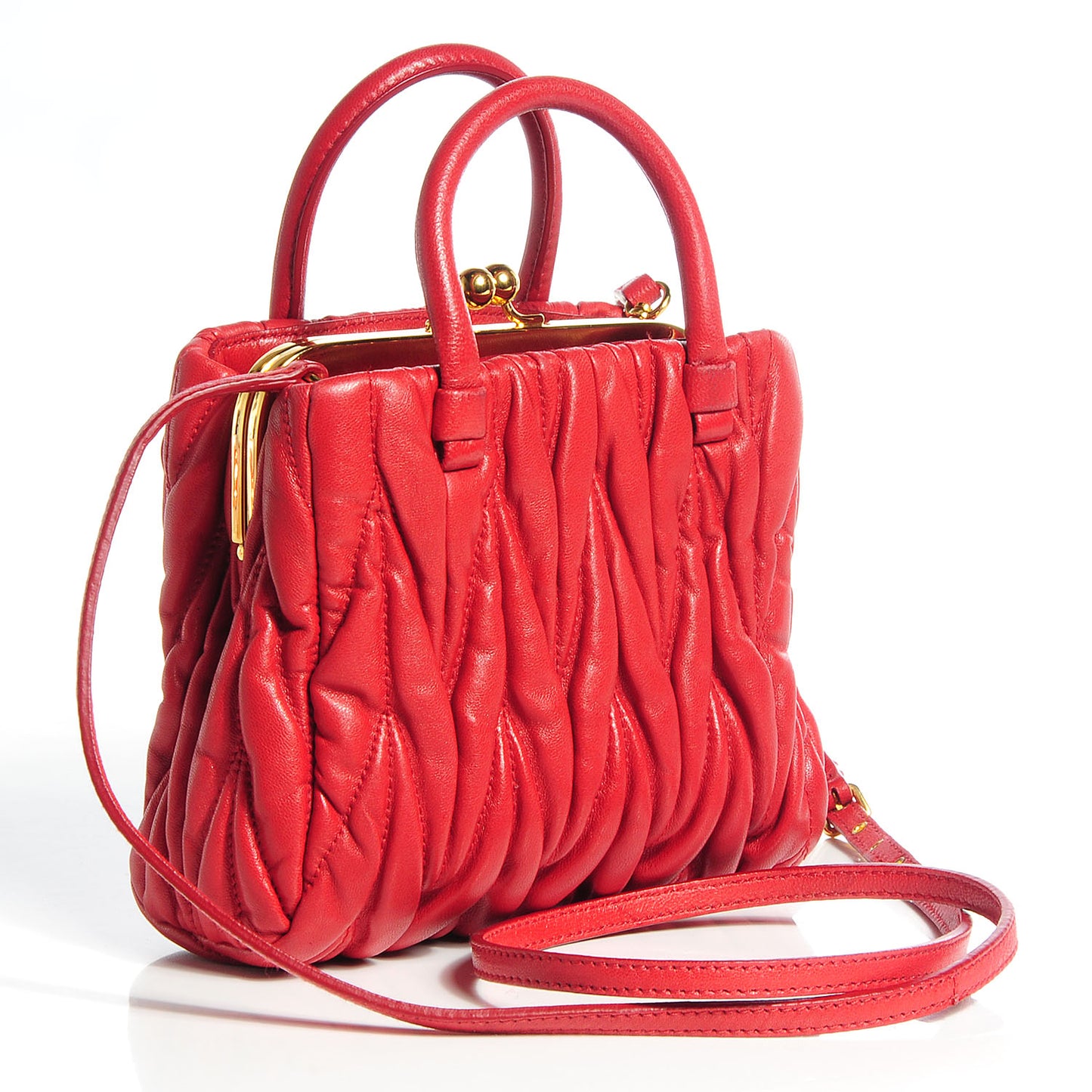 Matelasse Lux Mini Crossbody Tote Rubino