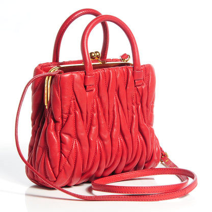 Miu Miu Matelasse Lux Mini Crossbody Tote Rubino 3 of 7