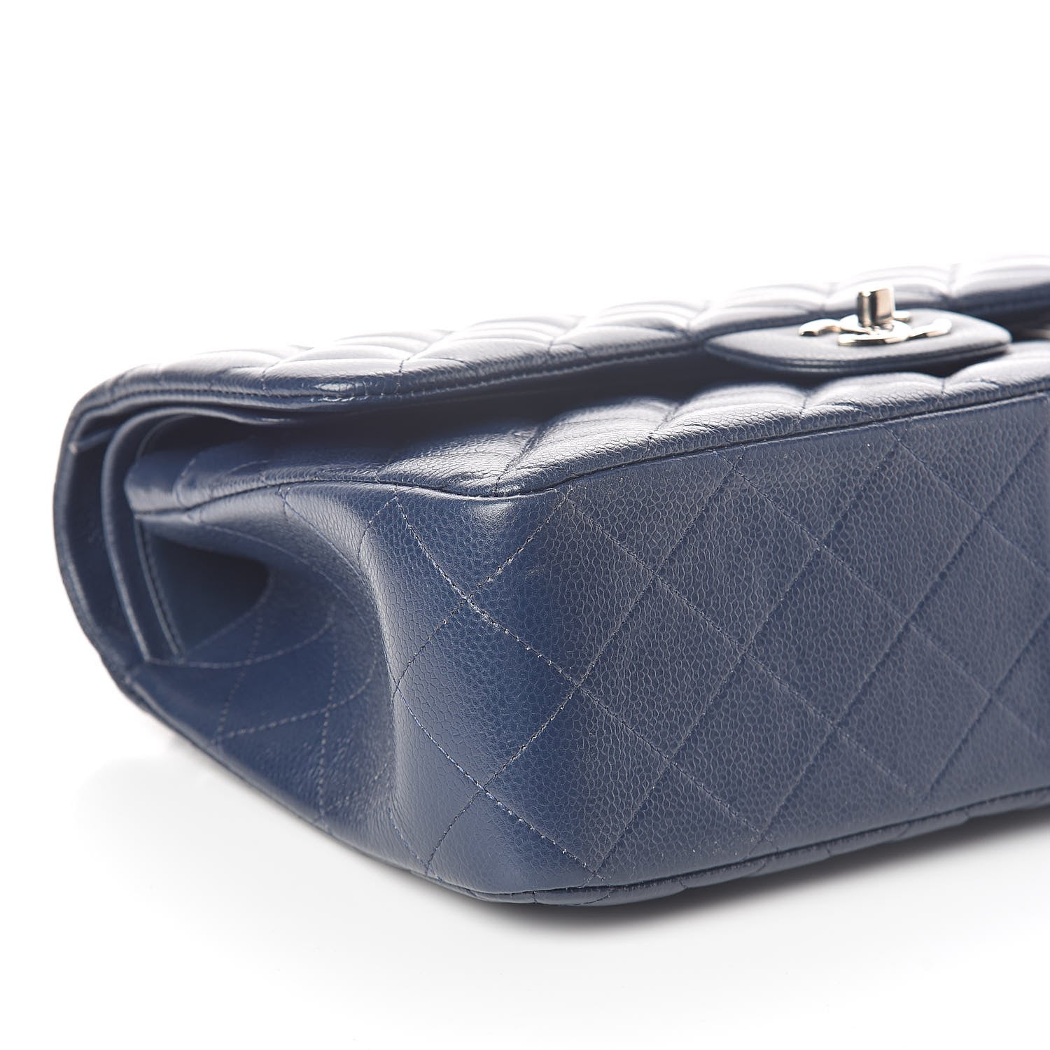 Chanel Caviar Quilted Jumbo Double Flap Navy 9 of 12