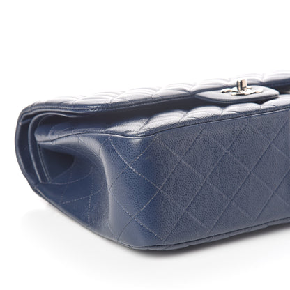 Chanel Caviar Quilted Jumbo Double Flap Navy 9 of 12