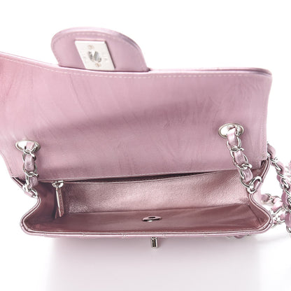 Chanel Metallic Calfskin Quilted Mini Rectangular Flap Pink 6 of 15