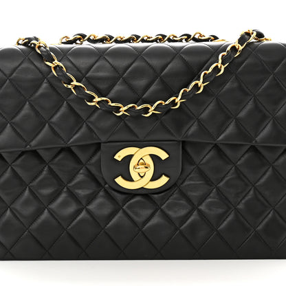 Chanel Lambskin Quilted XL Jumbo Single Flap Black 8 of 10