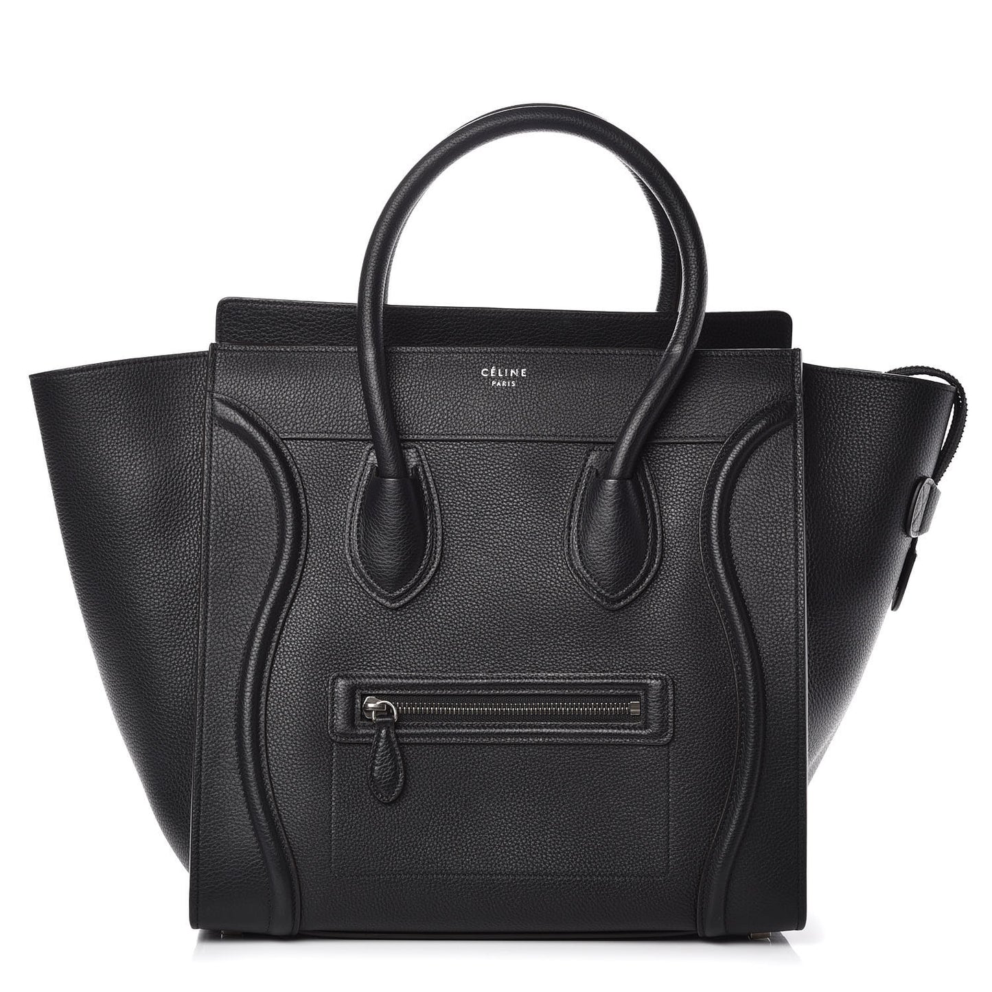 Drummed Calfskin Mini Luggage Black