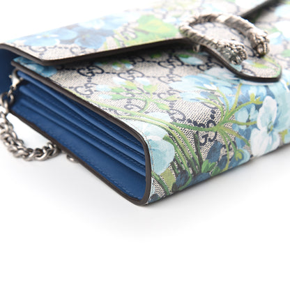 Gucci GG Supreme Monogram Blooms Mini Dionysus Chain Wallet Beige Blue Navy Vintage Blue 8 of 9