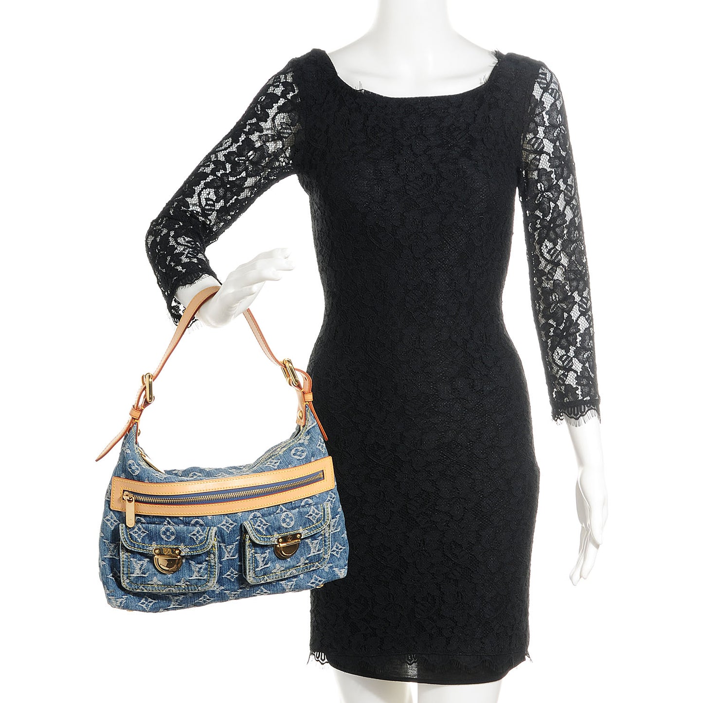 Monogram Denim Baggy PM Blue