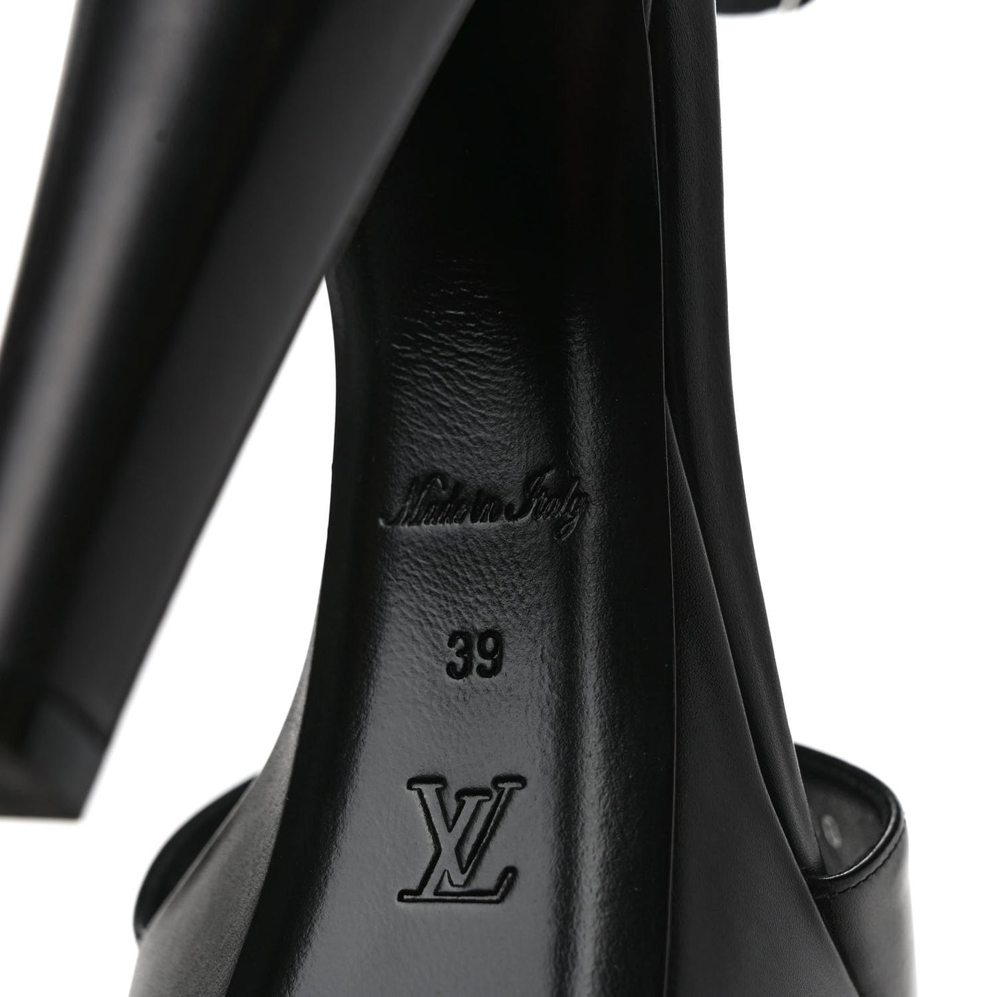 Patent Monogram Afterglow Platform Sandals 39 Black
