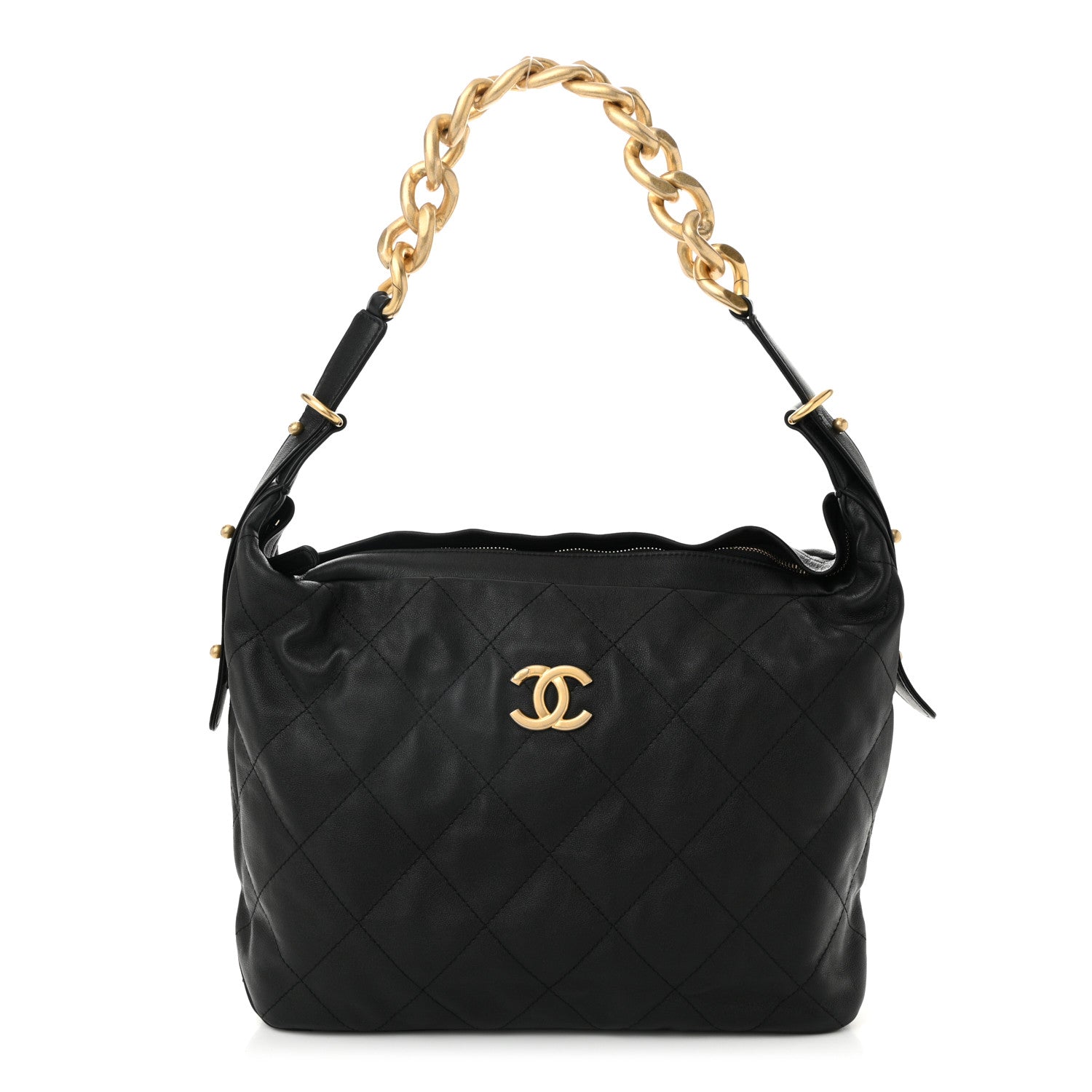 Chanel Calfskin Quilted Large Daily Hobo Black 1 of 10