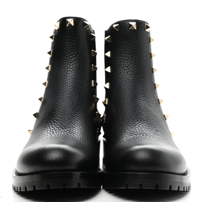 Valentino Garavani Calfskin Rockstud Beatle Chelsea 20mm Ankle Boots 38 Black 2 of 9