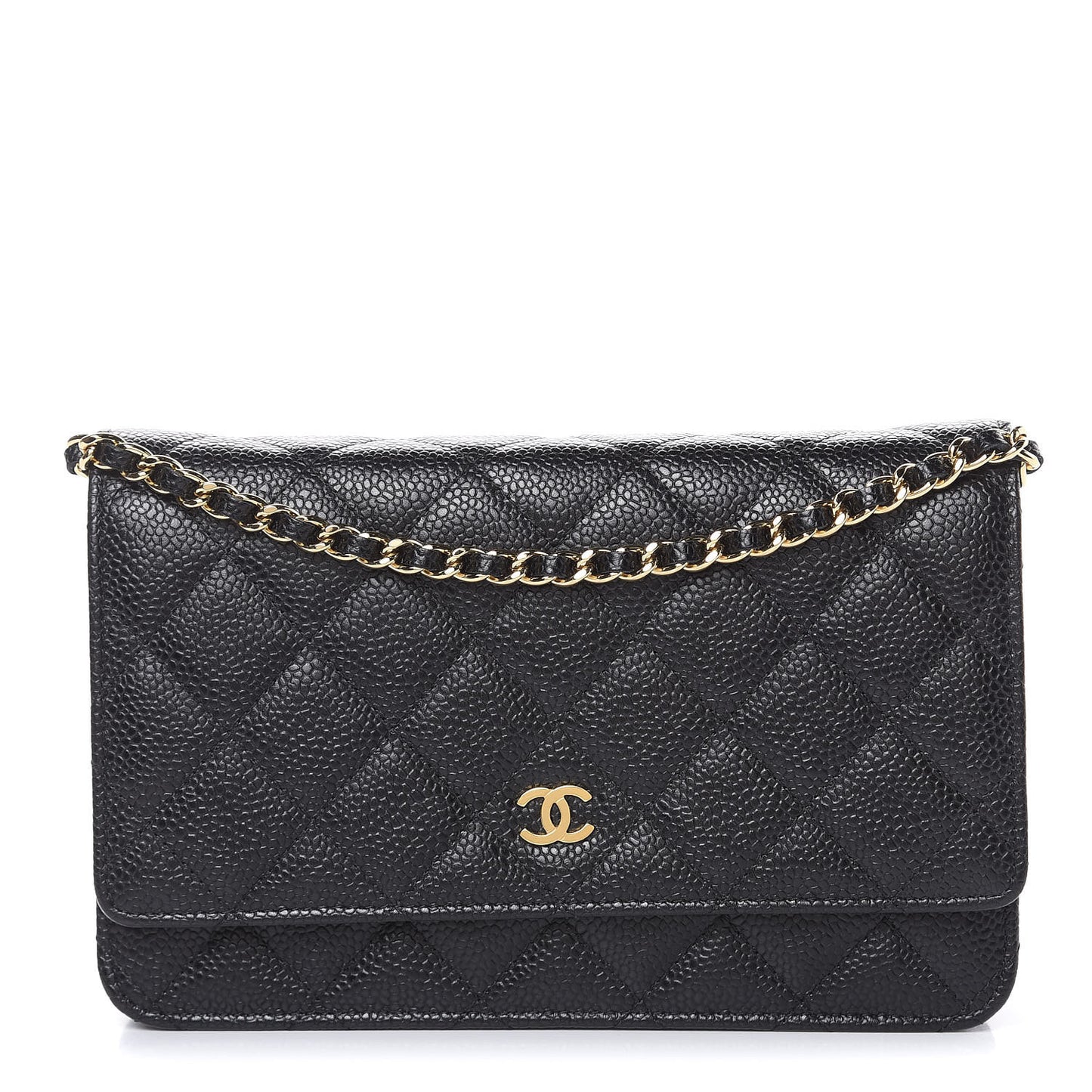 Caviar Quilted Wallet On Chain WOC Black