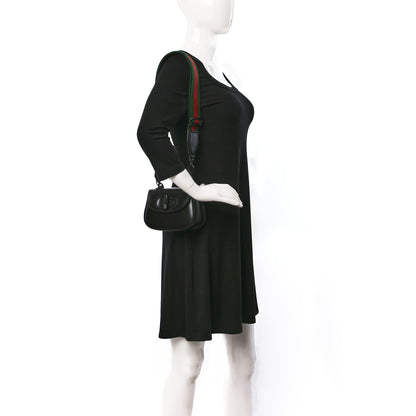 Gucci Boarded Dyana Lux Calfskin Web Monochrome Mini Bamboo 1947 Top Handle Bag Black 2 of 10