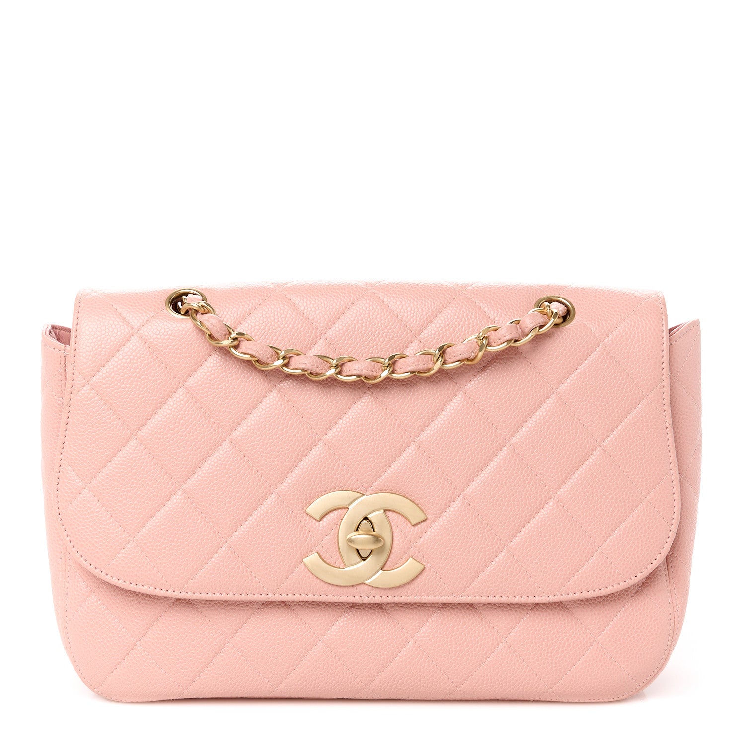 Chanel Caviar Quilted XL Jumbo Single Flap Light Pink 1 of 13