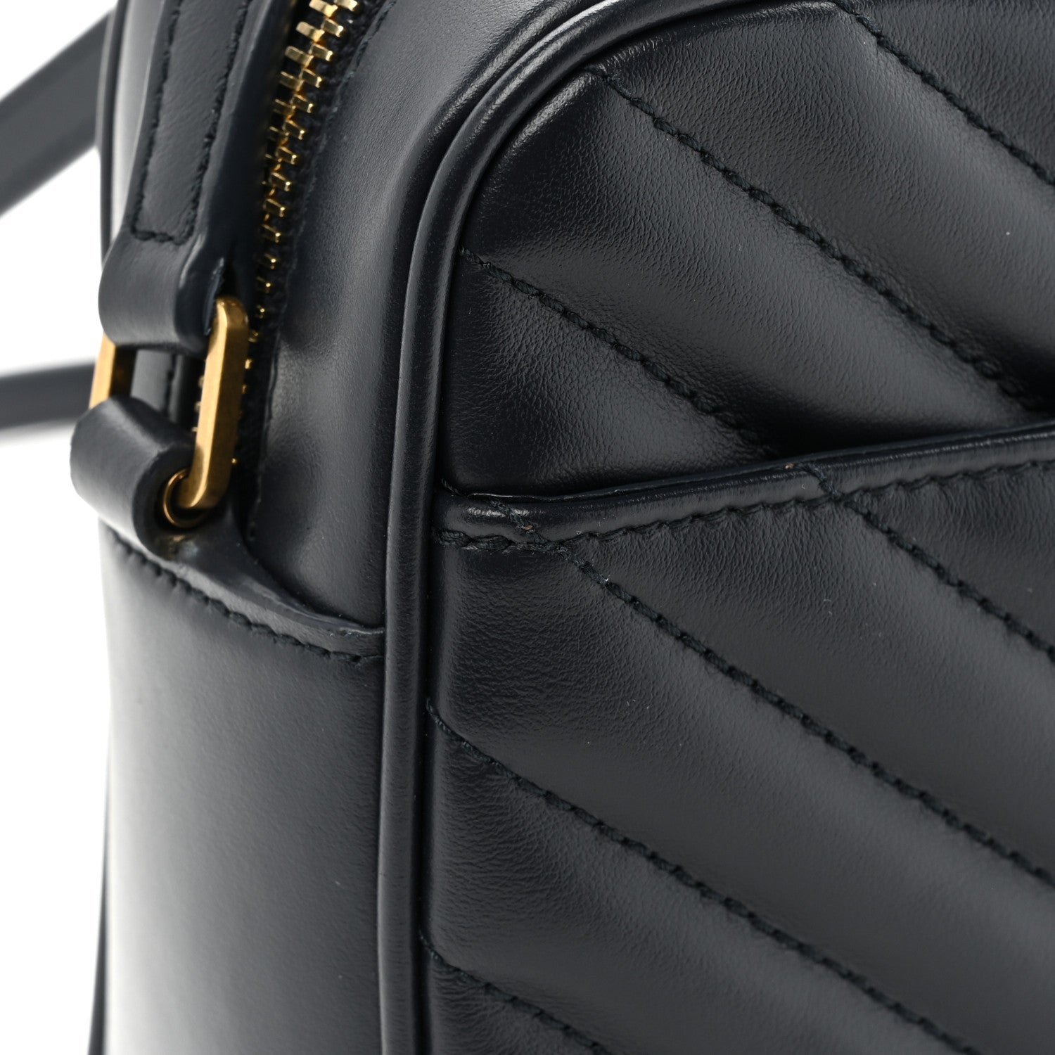 Saint Laurent Calfskin Matelasse Monogram Lou Camera Bag Deep Marine 12 of 14