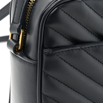 Saint Laurent Calfskin Matelasse Monogram Lou Camera Bag Deep Marine 12 of 14