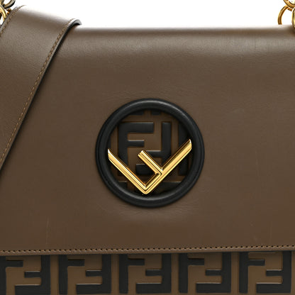 Fendi Vitello Century F is Fendi Bi-Color FF 1974 Embossed Kan I Shoulder Bag Maya Black 8 of 11