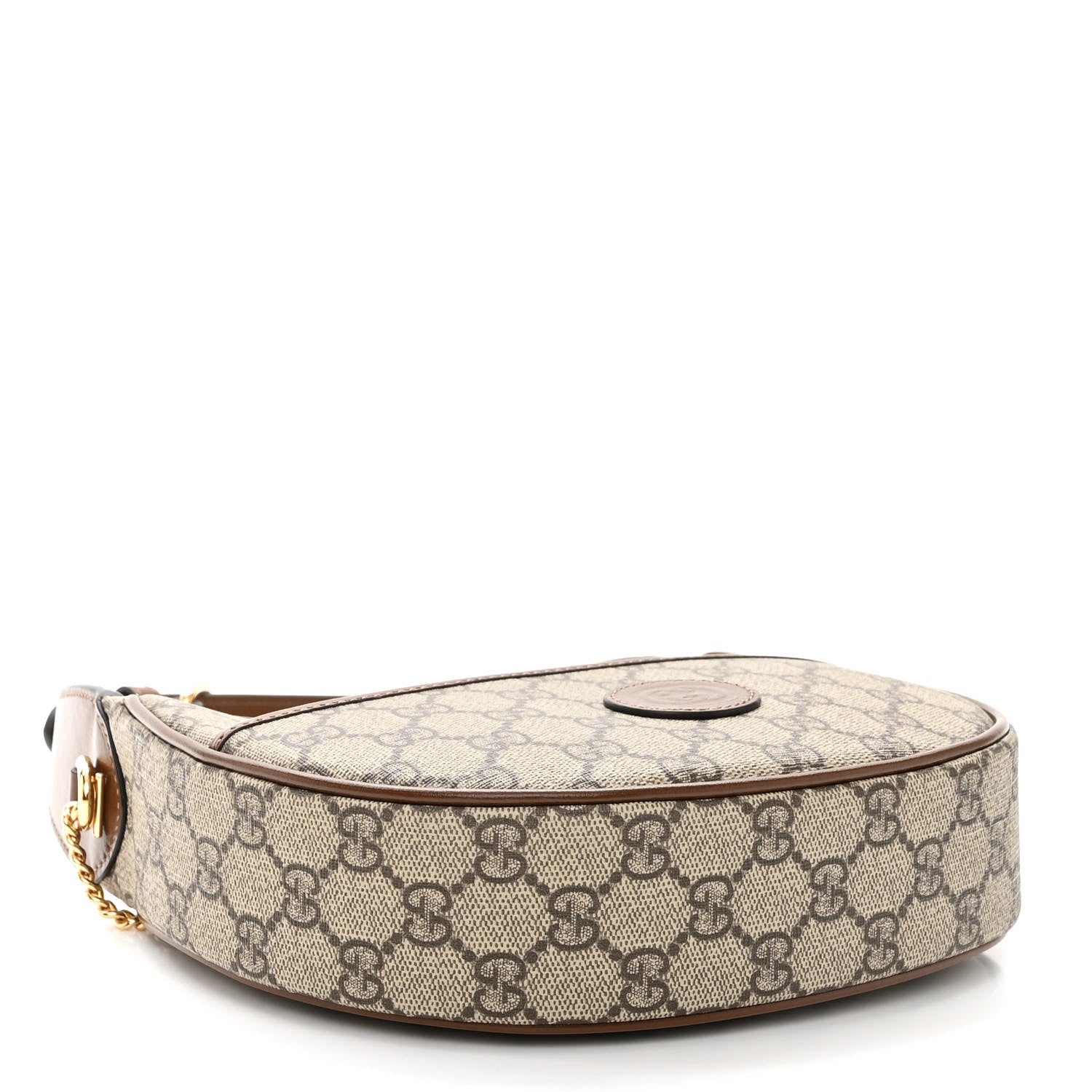 Gucci GG Supreme Monogram Azalea Calfskin Mini Retro Interlocking G Half Moon Bag Beige Ebony Brown Sugar 4 of 11