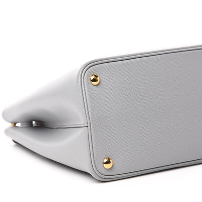 Prada Saffiano Cuir Medium Double Bag Granito Acquamarina 6 of 12