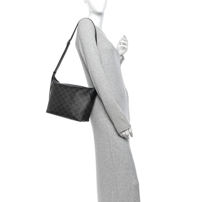 Celine Triomphe Canvas Calfskin Harry Crossbody Bag Black 2 of 12
