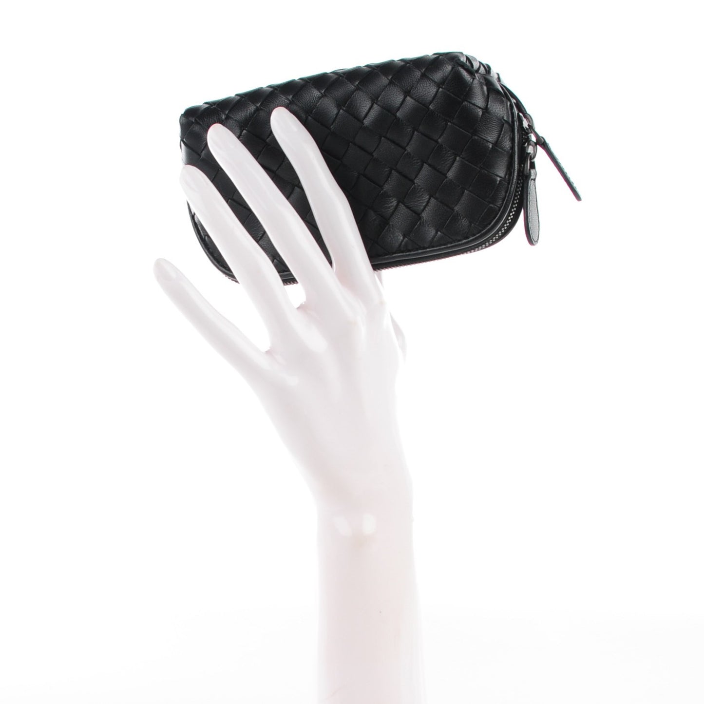 Nappa Intrecciato Small Cosmetic Case Nero Black
