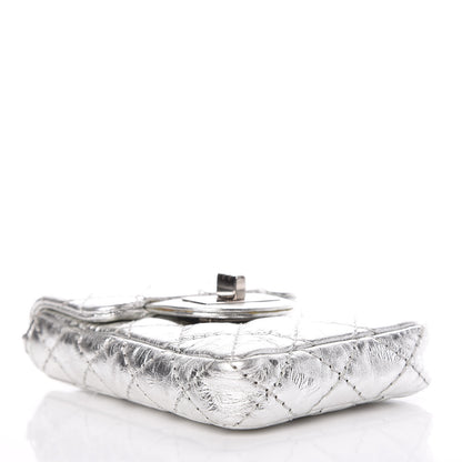 Chanel Metallic Aged Calfskin Quilted 2.55 Reissue Phone Case Silver 4 of 9