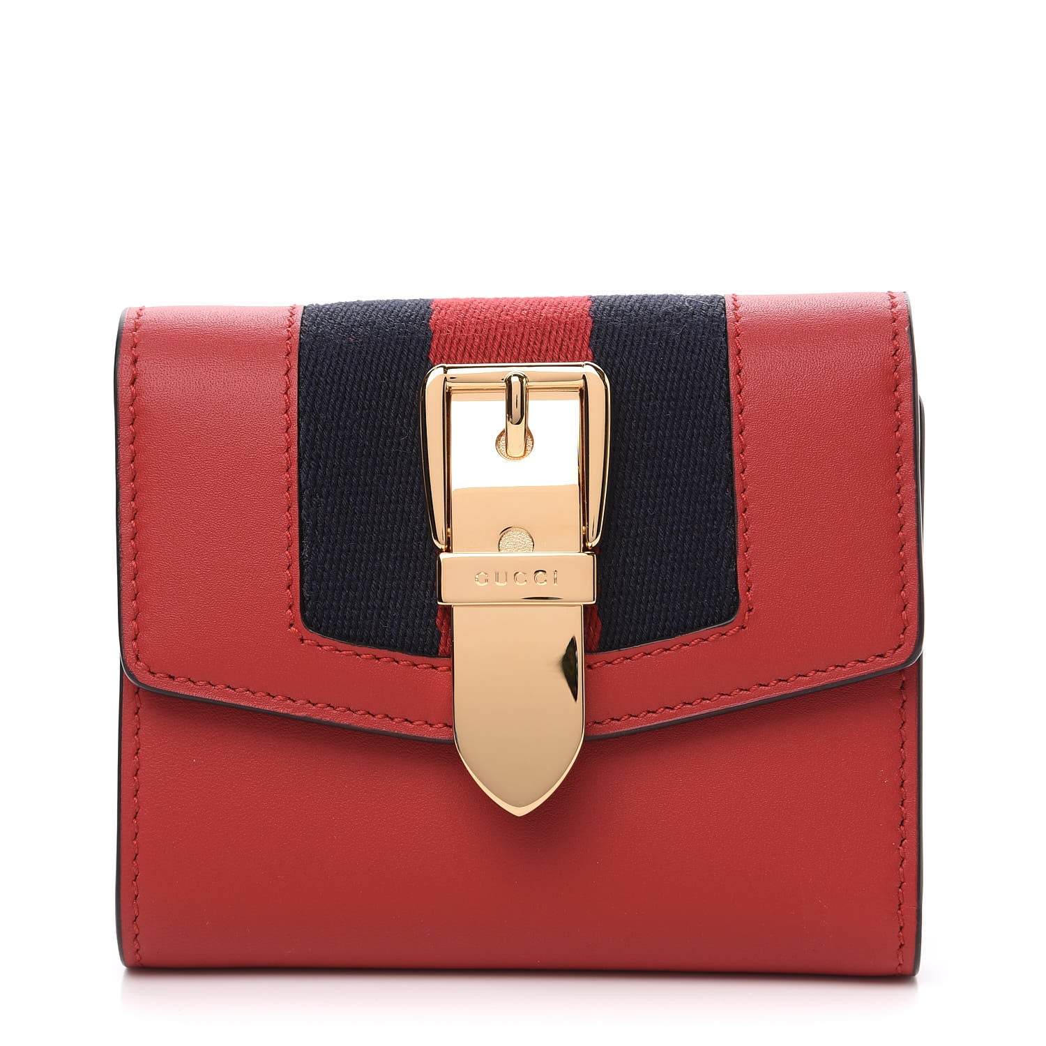Gucci Calfskin Sylvie Wallet Hibiscus Red 1 of 7