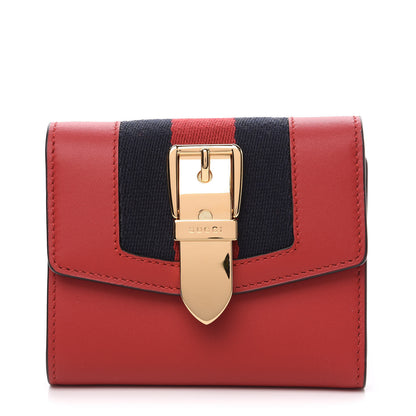 Gucci Calfskin Sylvie Wallet Hibiscus Red 1 of 7