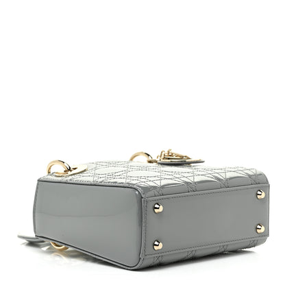 Christian Dior Patent Cannage Mini Lady Dior Grey Stone 4 of 12