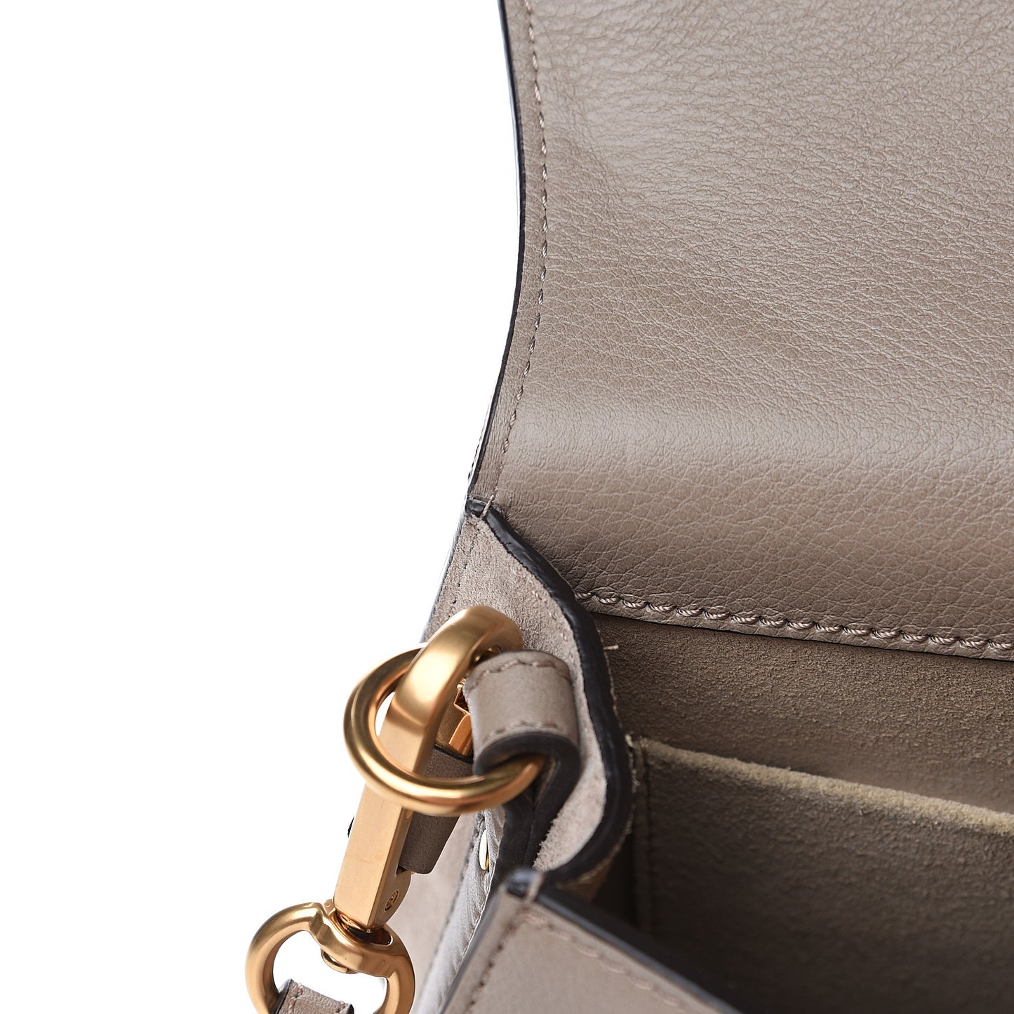 Calfskin Suede Medium Nile Bracelet Bag Motty Grey