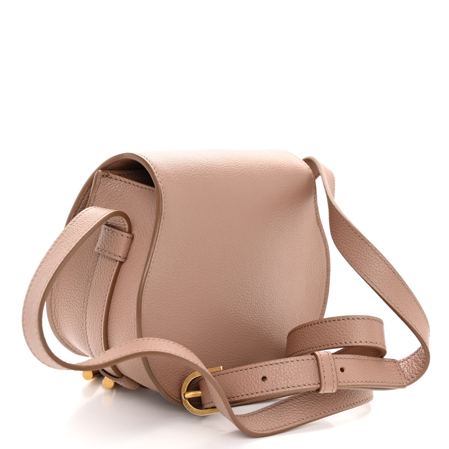 Chloe Grained Calfskin Small Marcie Saddle Bag Wood Rose 3 of 9