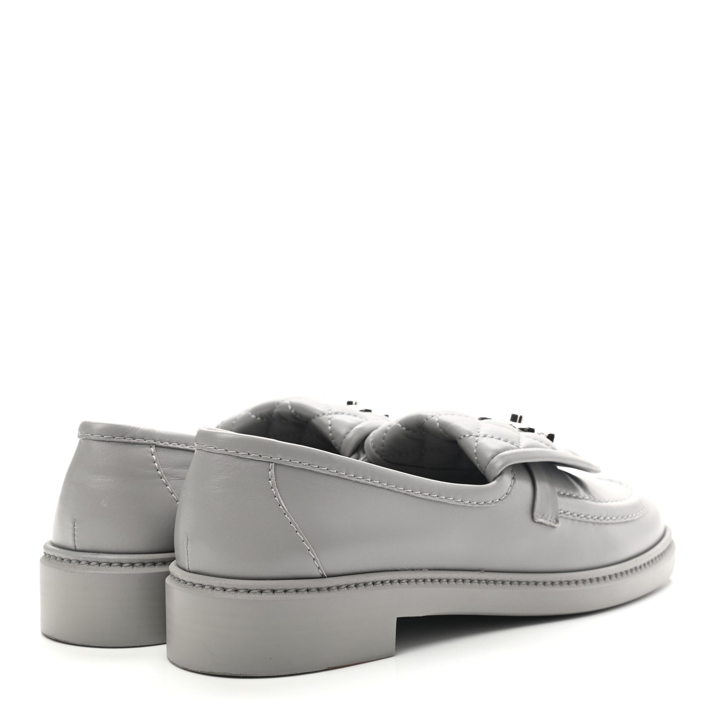 Lambskin Quilted CC Turnlock Loafers 40 Grey