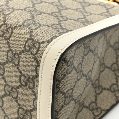 Gucci GG Supreme Monogram Moon Calfskin Small Padlock Tote Beige Ebony Mystic White 11 of 15