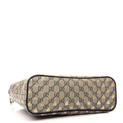 Gucci Soft GG Supreme Monogram Bees Small Crossbody Tote Beige Oro Black 4 of 11