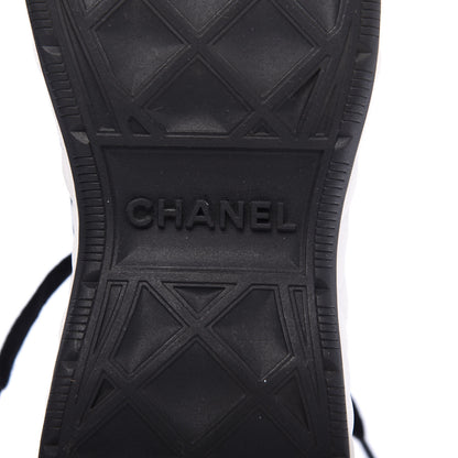 Chanel Velvet Calfskin Mixed Fibers CC Sneakers 36.5 Black 7 of 9