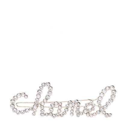 Chanel Metal Glass Swirling Pearls Hair Clip Gold 1 of 4