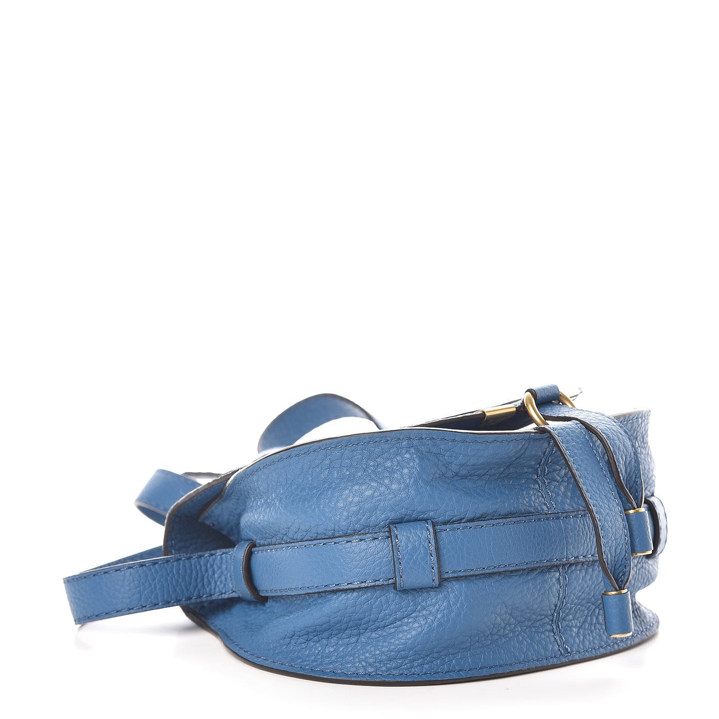 Calfskin Mini Marcie Round Crossbody Bag Smoky Blue