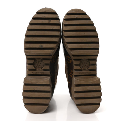 Louis Vuitton Suede Calfskin Monogram Laureate Platform Desert Boots 36 Taupe 6 of 8